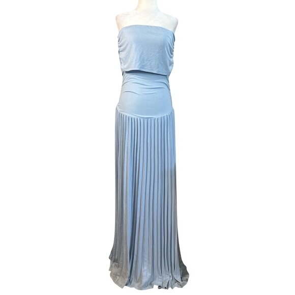 LIONESS Field Of Dreams Dress in Light Blue Small New Womens Long Maxi Gown - Picture 4 of 16
